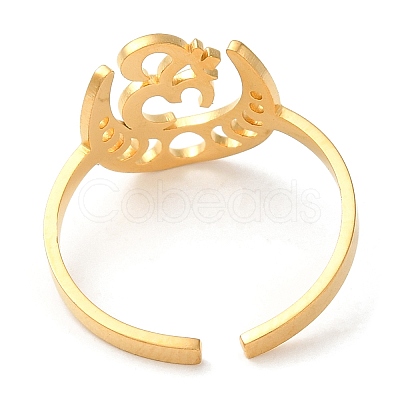 304 Stainless Steel Open Cuff Ring RJEW-K251-05G-1
