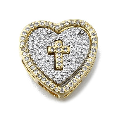 Brass Micro Pave Cubic Zirconia Pendants Set KK-V010-08GP-02-1