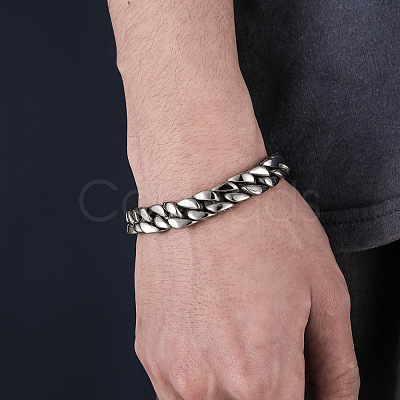 Alloy Curb Chain Bracelet for Men WG16336-01-1-1