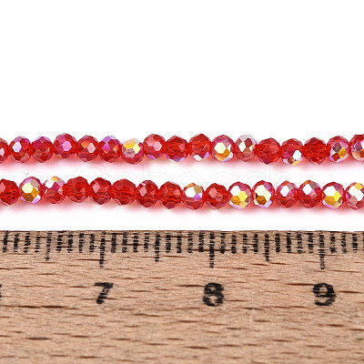 AB Color Plated Transparent Glass Rondelle Beads Strands EGLA-T029-2mm-10G-1