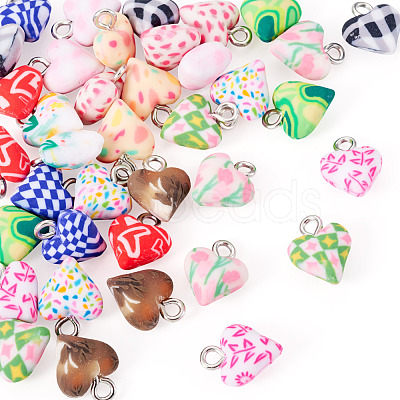 39Pcs 13 Colors Handmade Polymer Clay Charms CLAY-TA0001-91-1
