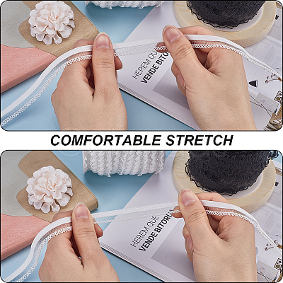 25M Knitted Fish Line Nylon Elastic Lace Trim OCOR-GF0003-74A-1