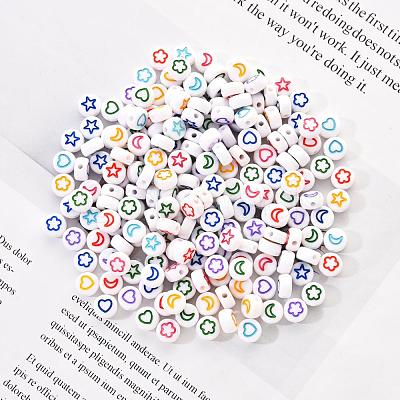 White Opaque Acrylic Beads MACR-YW0001-19D-1