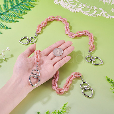 2Pcs Acrylic Link Bag Extender Chains HJEW-TAC0140-1