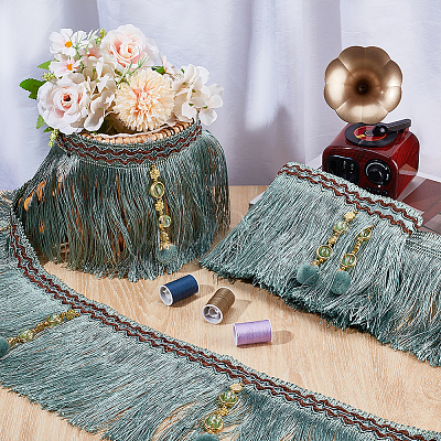 4M Polyester Fringe Tassel Trim DIY-OC0013-37A-1