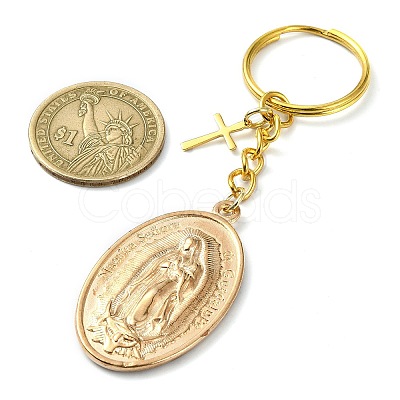 Oval with Virgin Mary Alloy Keychain KEYC-JKC00722-1