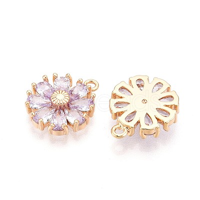 Real 18K Gold Plated Brass Micro Pave Cubic Zirconia Pendants X-KK-S360-043B-NF-1