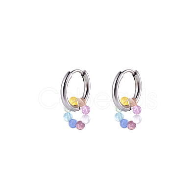 Bohemian 304 Stainless Steel Hoop Earrings IO7567-2-1
