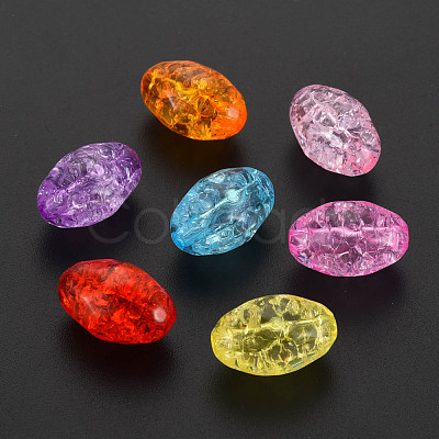 Transparent Crackle Acrylic Beads CACR-S010-03-1