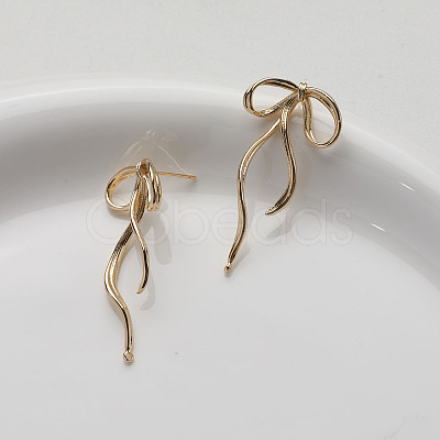Brass Stud Earring Finding KK-U061-14A-G-1