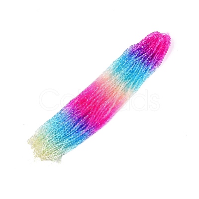 Gradient Color Baking Paint Glass Bead Strands DGLA-A039-T6mm-A08-1