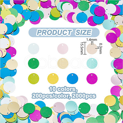 2000Pcs 10 Colors Ornament Accessories PVC-OC0001-14B-1