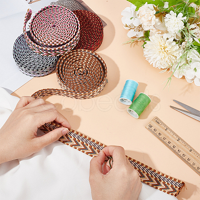 8 Yards 4 Colors Ethnic Style Embroidery Polyester Ribbons OCOR-BC0005-65-1