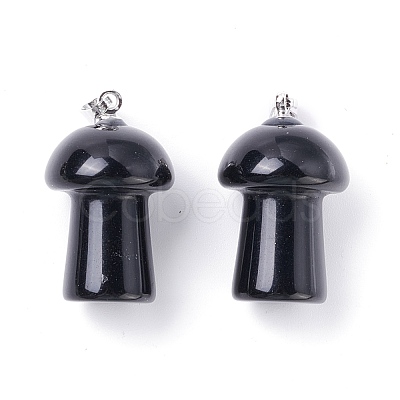 Natural Obsidian Pendants G-M380-B07-P-1