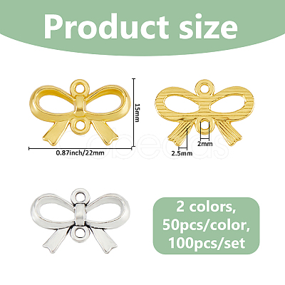 100Pcs 2 Colors Alloy Connector Charms FIND-FH0011-76-1