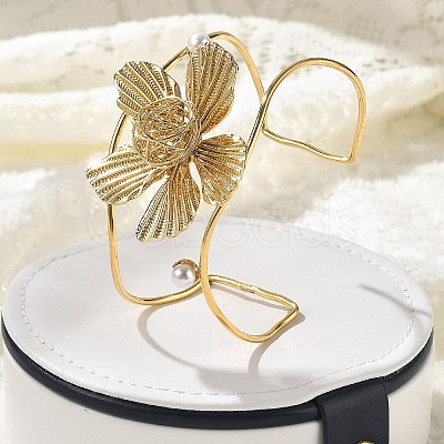 304 Stainless Steel Cuff Bangles for Women BJEW-Z091-04G-02-1