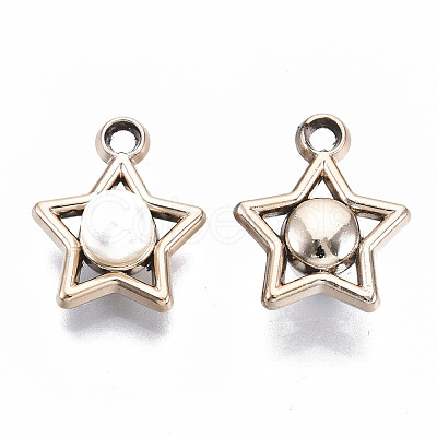 ABS Plastic Imitation Pearl Pendants OACR-R248-002LG-1