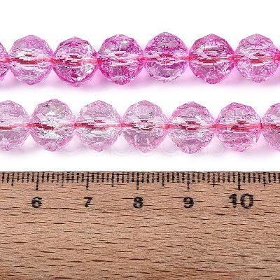 Crackle Transparent Glass Beads Strands GLAA-N063-10mm-12-1
