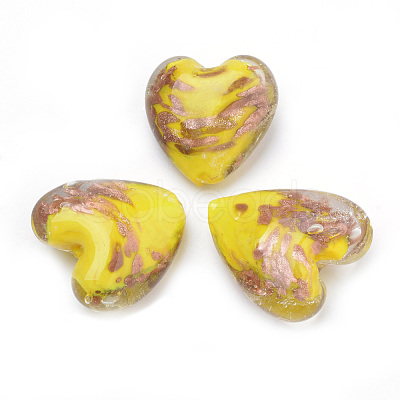 Handmade Gold Sand Lampwork Beads LAMP-R138-03-1