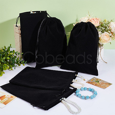 Velvet Packing Pouches Drawstring Bags ABAG-WH0046-30B-1