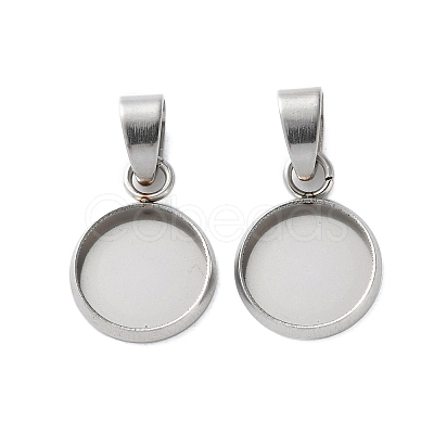 304 Stainless Steel Pendant Cabochon Settings STAS-L282-010P-03-1
