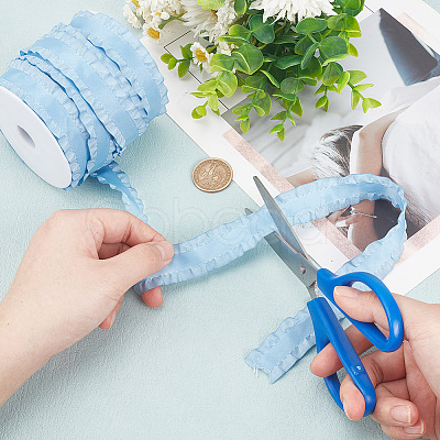 24.5~25 Yards Polyester Ruffled Ribbon SRIB-AR0001-11B-1