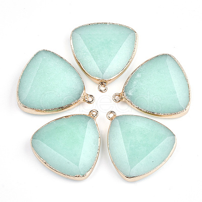Electroplate Natural Amazonite Pendants G-S344-14E-1