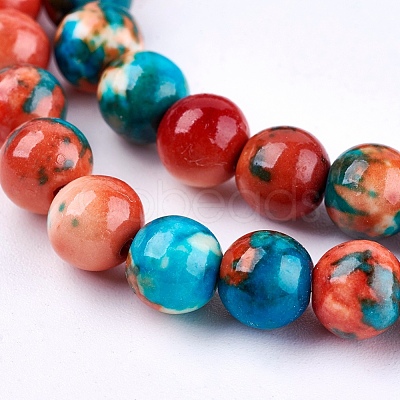 Synthetic Fossil Beads Strands G-L028-6mm-05-1