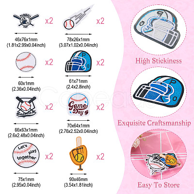 16Pcs 8 Styles Computerized Embroidery Cloth Iron on/Sew on Patches DIY-TA0012-13-1
