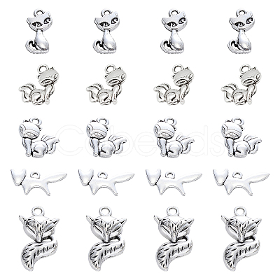 100Pcs 5 Style Tibetan Style Alloy Pendants PALLOY-SC0003-96-1