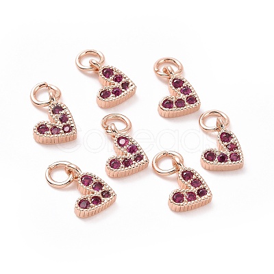Brass Micro Pave Cubic Zirconia Charms LS-RB-I078-66RG-01-NR-1