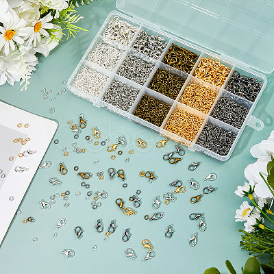 300Pcs 5 Colors Zinc Alloy Lobster Claw Clasps FIND-FH0016-49-1
