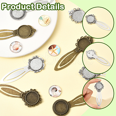 DIY Flat Round Bookmark Making Kits DIY-SC0032-07B-1