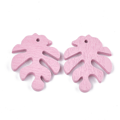 Painted Poplar Wood Pendants WOOD-S045-067D-1