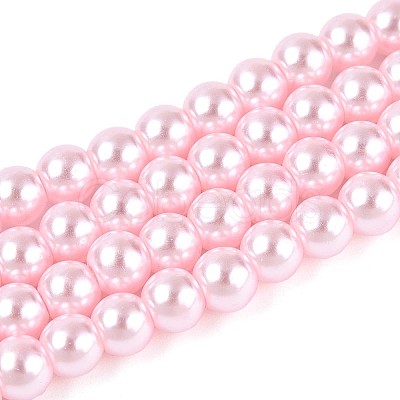 Baking Paint Pearlized Glass Pearl Round Bead Strands HY-Q003-6mm-05-01-1