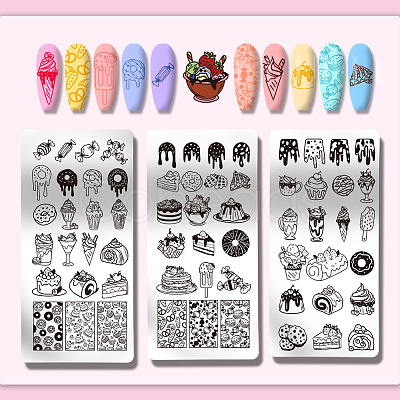 Stainless Steel DIY Nail Art Templates MRMJ-WH0092-102-1