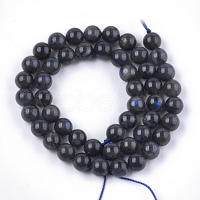 Natural Black Labradorite Beads Strands G-S333-8mm-021A-1