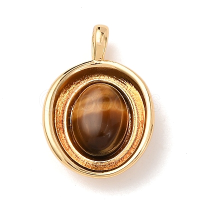 Natural Tiger Eye Pendants KK-A279-16G-1