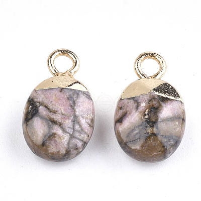 Electroplate Natural & Synthetic Gemstone Charms G-S344-09-M-1