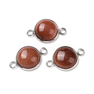 Natural & Synthetic Mixed Gemstone Connector Charms G-D059-01D-1