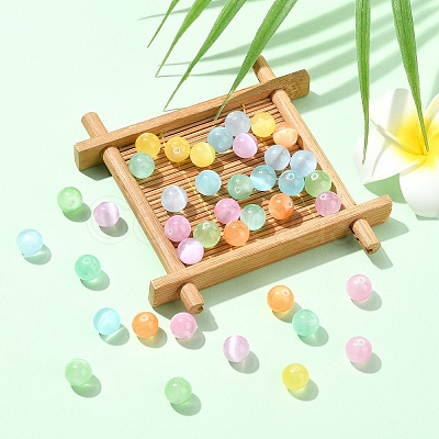40Pcs 8 Colors Natural Selenite Beads G-YW0002-24-1