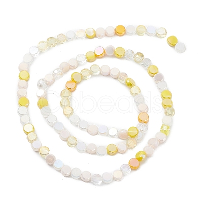 Gradient Color Electroplate Glass Bead Strands X1-GLAA-E042-03B-1