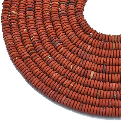 Frosted Natural Red Jasper Beads Strands G-K389-C16-01-1