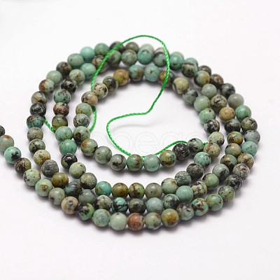 Natural African Turquoise(Jasper) Beads Strands G-N0188-02-2mm-1