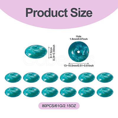 80Pcs 61G Acrylic Imitation Gemstone Beads MACR-TADJ0001-10F-1