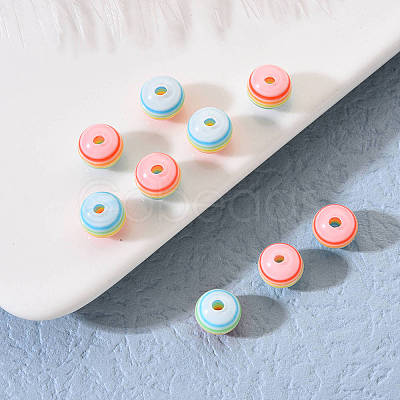 50Pcs Transparent Stripe Resin Beads RESI-YW0001-02D-1