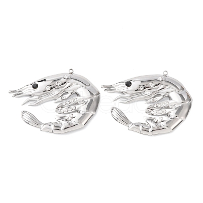 304 Stainless Steel with Rhinestone Pendants STAS-Z177-05P-1