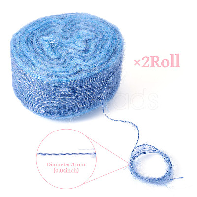 Gradient Segment Dyed Super Fine Mohair Yarn DIY-TAC0033-03C-1