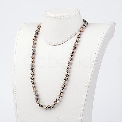 Natural Dalmatian Necklaces NJEW-D264-12-1