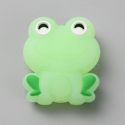 Frog Luminous Food Grade Eco-Friendly Silicone Beads SIL-WH0003-12C-1